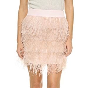 Club Monaco pink ostrich feather skirt